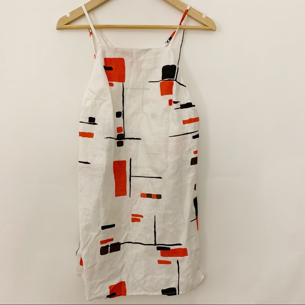 Reformation Abstract Linen Tunic Top J5